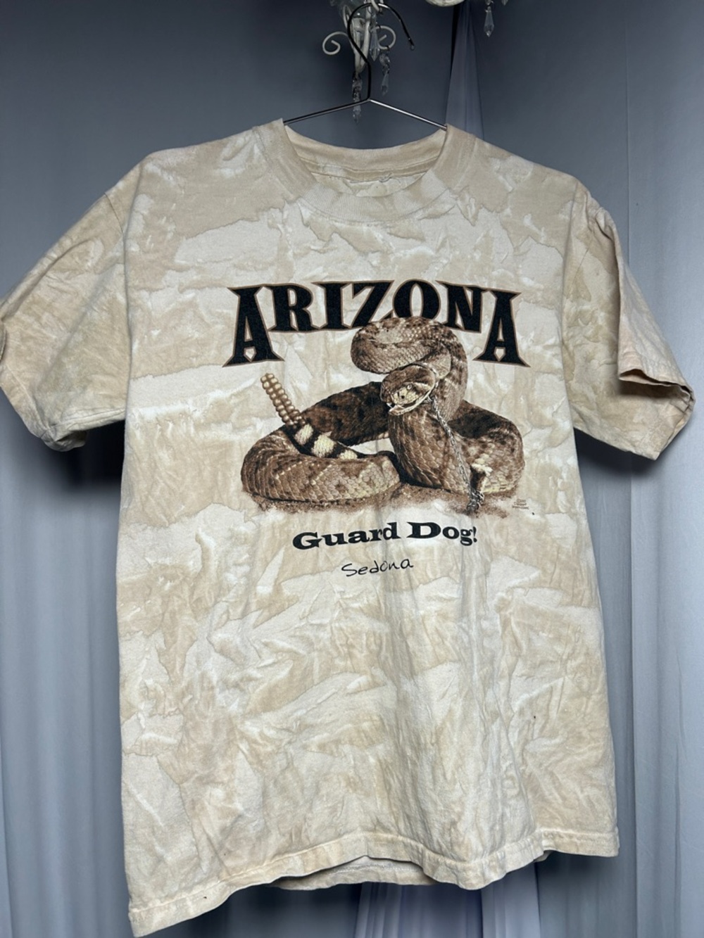 Vintage Red dirt Arizona Sedona 'Guard Dog' Rattlesnake Graphic Tee - Beige